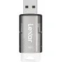 Lexar JumpDrive S60 USB 2.0 atmintinė 64GB su elegantišku sidabriniu ir juodu dizainu, tekstūruotu korpusu ir USB sąsaja, užtikrinančia patikimą failų saugojimą.