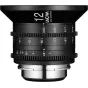 Laowa 12mm T2.9 Zero-D Cine objektyvas su Arri PL prijungimu - profesionalus ultraplotis kino objektyvas be deformacijų, priekis su fokuso ir diafragmos žymėmis