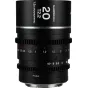 Laowa Nanomorph 20mm T2.2 sidabrinis anamorfinis objektyvas MFT kameroms su MOD 0.8 kino pavaromis ir ilgu fokuso eiga