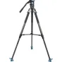 Sirui Pro video trikampio komplektas SVT-75 Pro su SVH15 skysto galvos - visiškai išskleistas vaizdas, anglies pluošto konstrukcija, 25 kg nešmens talpa