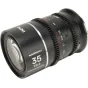 Laowa Nanomorph 35mm T2.4 1.5X anamorfinis objektyvas sidabriniu apdaila su tiksliomis fokuso ir diafragmos žiedais, idealus kinematografijai