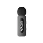 Boya BY-V3 Lightning bevielinis lavalierinis mikrofonas su pūslėtu vėjo apsauginiu gaubtu, elegantiškas juodas dizainas aiškiai garso fiksacijai