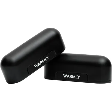 Warmly Pro Black - Magnetic hand warmers with 5000mAh batteries, 4 heat levels