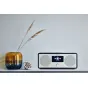 Panasonic RF-D40EG-K išmanusis radijas su Wi-Fi, Bluetooth 5.3 ir 6W stereo garsu, rodantis internetinio radijo sąsają elegantiškame šlifuoto aliuminio priekyje
