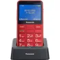 Panasonic belaidis telefonas KX-TU155EXRN su apšviestomis mygtukais, dideliu 2,4 colų ekranu ir ergonominiu dizainu ant įkrovimo stovo