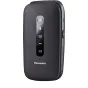 Panasonic KX-TU550EXB tvirtas suktinės telefonas su avariniu skambučiu, apšviestais klavišais ir galine kamera - juoda spalva
