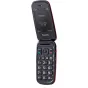 Panasonic KX-TU550EXR raudonas spalvos suvirpantis mobilusis telefonas su 4G VoLTE, atidarytas vaizdas su 2,8 colio spalvotu ekranu ir taktiline klaviatūra lengvai navigacijai