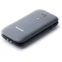 Pilkas Panasonic KX-TU400EXG mobilusis telefonas, nugarinė pusė su kamera ir blykste