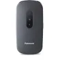 Panasonic KX-TU446EXG pilkos spalvos išmaniojo telefono priedas su stačiakampiu dizainu, centriniu slotu telefonui laikyti ir mažu indikatoriumi, atgalinė pusė