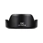 JJC LH-EW53B objektyvo apsauga Canon RF-S 10-18mm su matinio paviršiaus vidumi ir gėlių formos dizainu, kompaktiška ir apverčiama lengvam saugojimui.