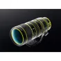 Nikon NIKKOR Z 70-200mm f/2.8 VR S II teleobjektyvas zoomas objektyvas su pritvirtintu objektyvo dangteliu, akcentuojama priekinė lęšio dalis ir valdymo žiedo dizainas