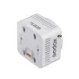 Godox ML80Bi dvivėrių LED video šviesos prietaiso užpakalinė pusė su USB-C įkrovimo prievadu ir baterijos įėjimu be laidų galimybėms
