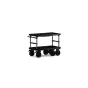Tilta Boulder Camera Cart XL juodos spalvos, stiprintos plieninės konstrukcijos, 500 kg nešamumo talpa, dviejų lygių staliukų ir didelių 10 colų ratų profesionali filmavimo rėmelė
