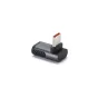 Tilta Khronos 90 laipsnio USB-C prijungimo įrenginys pilko atspalvio su metaliniu jungtimi ir tekstūruotu cilindriniu korpusu, skirtas 10 Gbps duomenų perdavimui ir 140 W galiai.