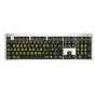 LogicKeyboard XLPrint Slim Line geltonų ant juodų didelių rašmenų klaviatūra su įmontuotais USB prijungimais ir žirkliniu jungikliu žemo regėjimo vartotojams