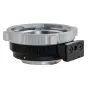 Metabones ARRI PL objektyvo adapteris Canon RF kameroms su 0.71x Speed Booster ULTRA - šoninis vaizdas, rodantis precizių aliuminio ir vario konstrukciją, šilko apmuštą vidų ir nuimamą Arca-tipo statyvinę kojelę