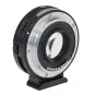 Metabones Canon EF į Canon RF adaptorius su 0.71x T greičio stiprintuvu ULTRA - šoninis vaizdas su optiniais stiklo elementais ir valdymo ratu