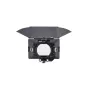 Tilta Mirage Pro matinė dėžė pagrindinis komplektas su atviru viršutiniu vėliavėle, viršūnės vaizdas, rodantis užtvirtinimo konstrukciją ir 15 mm LWS šluoto suderinamumą