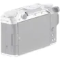 Tilta sidabrinė aliumininė nykščio laikiklis Fujifilm X-M5 kamerai, tvirtinamas prie karšto bėgio, užtikrinantis ergonomišką sukibimą ir stabilumą fotografuojant iš rankų