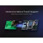 TelyCam Vision+ SE 4K PTZ kamera, rodanti FreeD protokolo integraciją virtualiam gamybos procesui, su AI sekimo funkcija ir HDMI išvestimi profesionalioje studijos aplinkoje