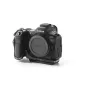 Juodas Canon EOS R5 Mark II fotoaparato korpusas, šono ir viršūnės vaizdas Tilta pusės kameros saugyklės montavimui