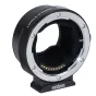 Metabones Contax N į E-mount Smart adapteris juodas matinis šonas su nuimamu stovikliu ir atidengtais E-mount kontaktais