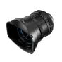 Thypoch DZO Simera 21mm f1.4 objektyvas Leica M montavimui juodas, šoninis vaizdas su pritvirtintu skydeliu ir matomomis diafragmos žiedo žymėmis nuo f/1.4 iki f/16.