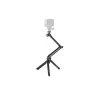 Insta360 Multi Mount INST110-40 universali tripodo ir selfie lazdelė su 360 laipsnių sukimosi sąnaru, išskleista kaip tripodas su prijungta veiksmo kamera.