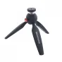Manfrotto PIXI mini statyvas juoda spalva su kompaktiška kamuoliuko galva ir guminiu pėdomis stabiliam kameros palaikymui iki 1 kg