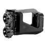 Tilta HDA-T18-CMC kompaktinė 50 mm montavimo saglė su dvigubais užfiksuojančiais ratukais ir greitai atleidžiamu mechanizmu, matine juodo CNC aliuminio konstrukcija