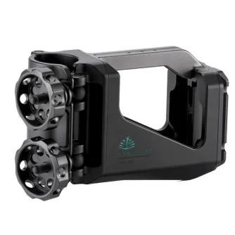 Tilta HDA-T18-CMC kompaktinė 50 mm montavimo saglė su dvigubais užfiksuojančiais ratukais ir greitai atleidžiamu mechanizmu, matine juodo CNC aliuminio konstrukcija