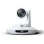 TelyCam Vision+ SE SDI balta PTZ kamera su 12-kartu optiniu zoomu, priekis rodantis išsiskiriantį objektyvą, didelę apertūrą, 4K etiketę ir įmontuotas automatinio sekimo funkcijas.