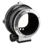 Metabones Hasselblad V prijungimo adapteris Fujifilm GFX kameroms su nuimamu Arca-type statyvo sagrindį ir matine juoda vidine dalimi, mažinančia atspindžius