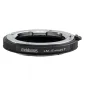 Metabones Leica M į E-mount T adapteris juodas, su tekstūruotu kraštu ir lygiu paviršiumi