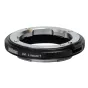 Metabones Leica M į L montą T adapteris su satino chromo apdaila ir flokine interjeru, kad sumažintų blizgesį, priekinis vaizdas