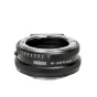Metabones Nikon F į Canon RF adaptorius juodo matine apdaila su precizišku diafragmos valdymo žiedu ir žymėmis 7-6-5-4-3-2-1-F