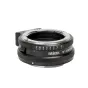 Metabones Nikon G į Canon RF montavimo adapteris juodas matine apdaila su bešumulių diafragmos žiedu ir preciziškai apdirbtu variniu konstrukcija.