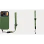 Moment mobilios reguliuojamos rankenos juostos olivos spalvos su QuickLink jungtuvu, prijungtos prie telefono apvalkalo, su reguliuojama aliuminio sagtimi ir universaliu paracord ankeriu.