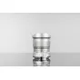 TTArtisan 11mm F2.8 žuvies akmens objektyvas Sony E-mount su sidabriniu metaliniu korpusu ir žiediniu objektyvo skydeliu