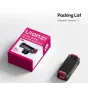 Ulanzi OA24 metalinis greitas išimties adapteris DJI Osmo Action 6 kamerai su dvigubo magneto užraktu sistema, rodomas šalia adapterio už originalios pakuotės