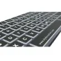 Bežė klaviatūra LogicKeyboard Dyslexie TITAN su Dyslexie šriftu, juodomis chiclet dizaino klavišomis, apšviestomis klavišomis ir elegantišku titano pilku apdaila
