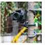 Ulanzi MT-11 oktoopusinis statyvas, tvirtai užfiksuotas aplink stulpą su Canon DSLR kamera, skirta lankstiam lauko fotografavimui