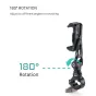 Tilta Rotatable Phone Mounting Bracket V2 su 180° sukimosi funkcija saugiam tvirtinimui dviračiui, motociklui ar skuteriui - juodas aliuminio laikiklis su silikono pagrindu