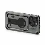 Tilta Khronos iPhone 16 Pro dėklas su tvirtu kameriniu korpusu, moduliniais priedų tvirtinimo taškais, užrakinimo mechanizmu ir elektroniniais kontaktais energijai perduoti.