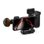 Tilta Khronos iPhone 16 Pro Ultimate Kit juodoje spalvoje su fokuso rankena, šaldymo moduli, USB-C hubu ir ND filtrų laikikliu profesionaliam mobiliajam filmavimui