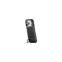 Tilta Khronos Lite iPhone 17 Pro juodas apvalkalas šoninis vaizdas su magnetine galine plokšte ir įmontuotu atlošo stoveliu.