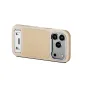 Tilta Khronos Lite iPhone 17 Pro dėklas Champagne spalvos su integruota magnetine plokšte ir daugiafunkcine atlošine pagalve patogiam naudojimui.