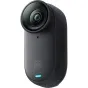 Insta360 GO 3S 64GB juodoji veiksmo kamera su priekinio objektyvo, šviestuku logotipu ir ergonomiška rankena