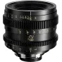 Thypoch Simera-C 28mm T1.5 pilnakadrė cine objektyvas su M-mount, priekio vaizdas su diafragmos ir fokuso žiedais, rodančiais metrinę ir imperinę skalę