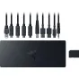 Razer Thunderbolt 5 Dock Chroma su 11 prievadų: Thunderbolt 5, USB-A, Ethernet, garso jungtis, SD kortelės slotas ir M.2 saugyklos slotas, su Chroma RGB apšvietimu ant trijų prievadų.